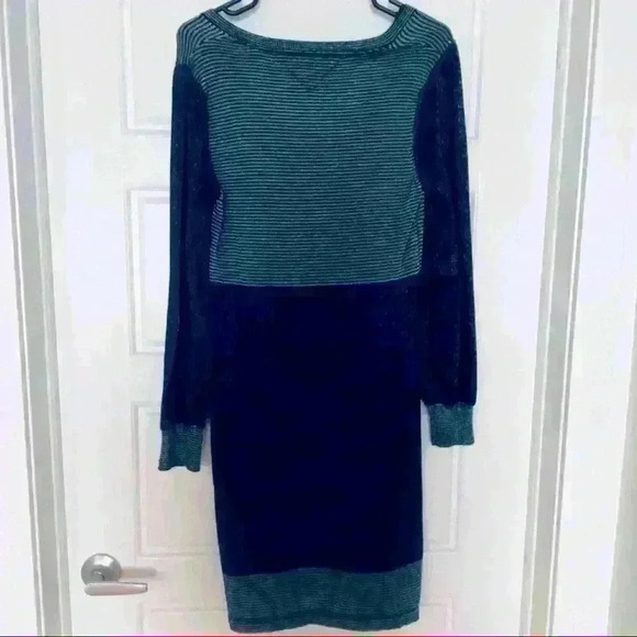 TOMMY  HILFIGER KNIT CREPE GREY DRESS SIZE LARGE - Picture 7 of 10